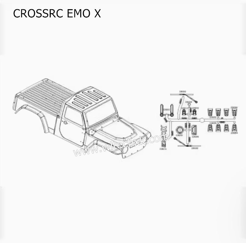 CROSSRC EMO X Parts Blister Silver Car Shell CS-97401245-1