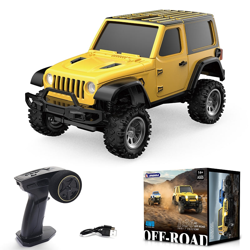 JIABAILE 3601+3602 1/36 mini Scale Remote Control Climbing Car YELLOW-3