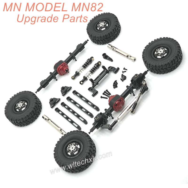 2-MN MODEL MN82 LC79 MN78 RC CAR Upgrade Metal Kits Black