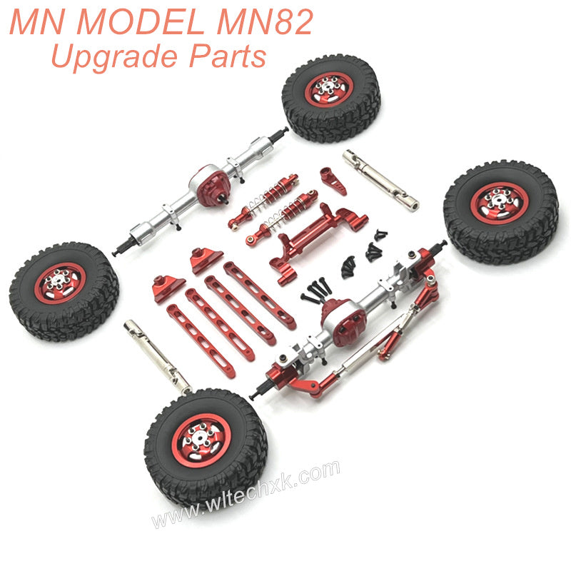 2-MN MODEL MN82 LC79 MN78 RC CAR Upgrade Metal Kits Red