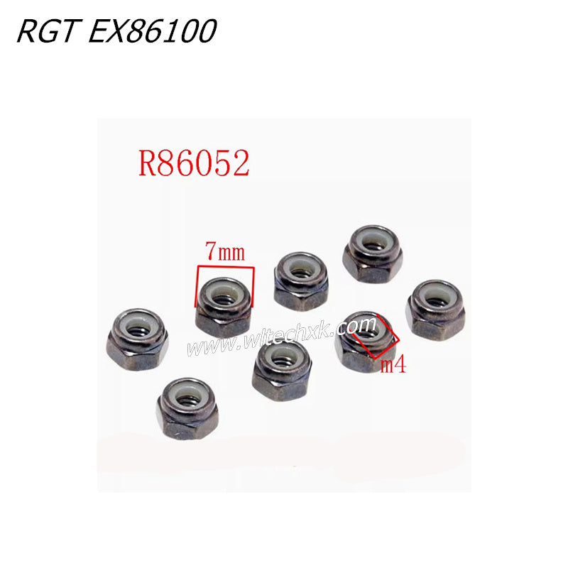 RGT EX86100 RC CAR Parts M4 locknut 8pcs