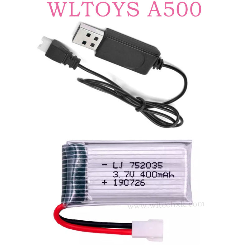 WLTOYS XK A500 RC Plane Original parts 3.7V USB Charger and Battery 400mAh