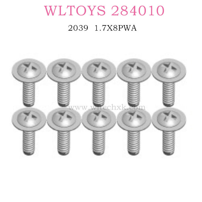 WLTOYS 284010 Original part 2039 screws set 1.7X8PWA