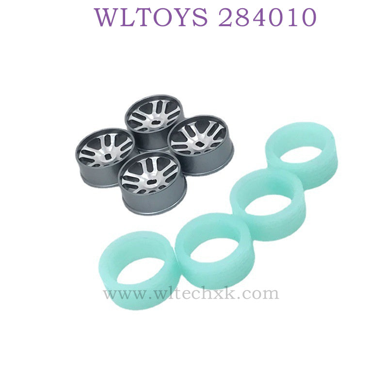 Upgrade parts of WLTOYS 284010 RC Car Metal Hub and Luminous tyre titanium