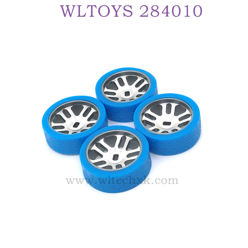 Upgrade parts of WLTOYS 284010 RC Car Metal Hub and Racing Tire blue
