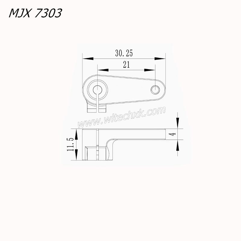 MJX Hyper Go 7303 Original Parts Aluminum Alloy Single Hole Heightened Servo Arm 25T Hole Spacing-5