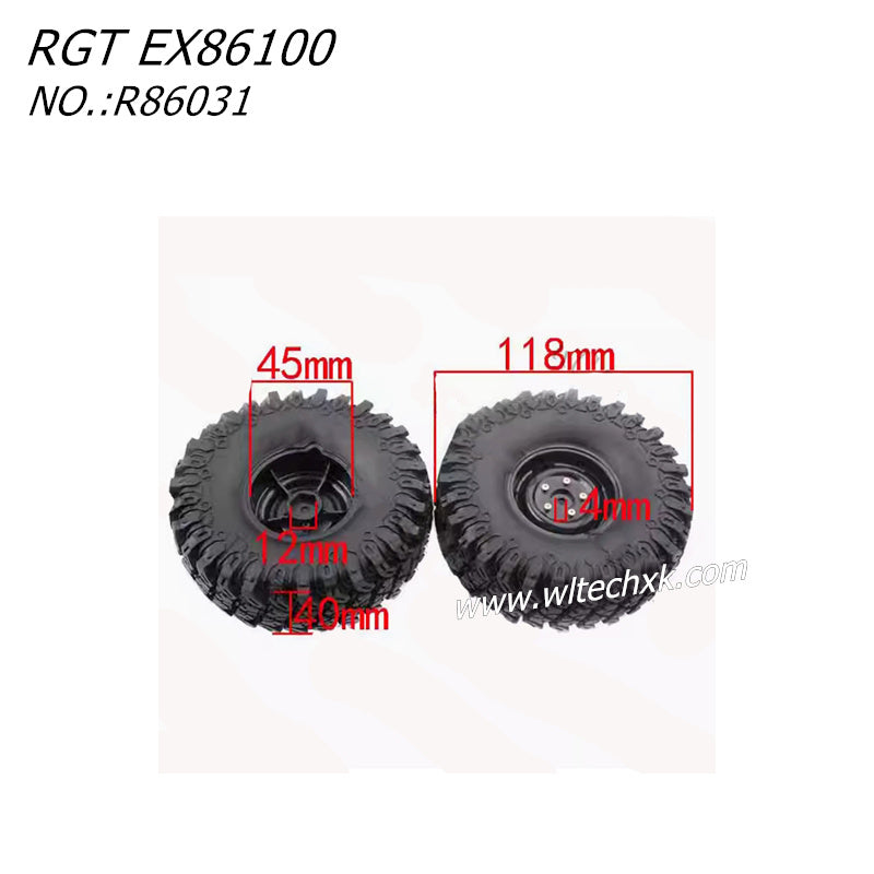 RGT EX86100 RC CAR Parts Tire 2pcs R86031