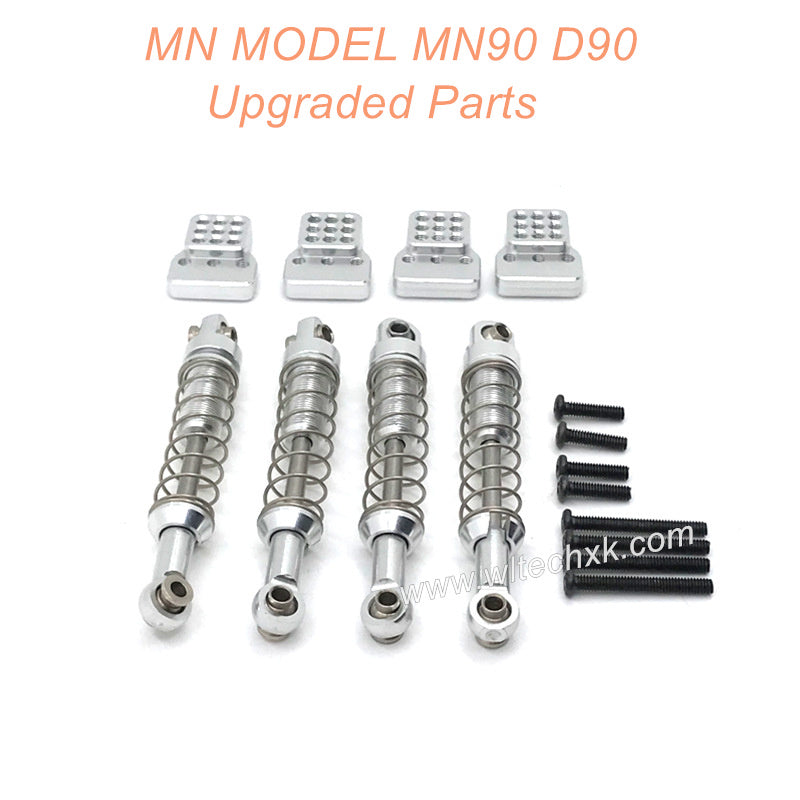26-MNMODEL-MN90-D90-rc-car-Upgrades-Parts-Metal-Shock-and-Seat-Silver-1
