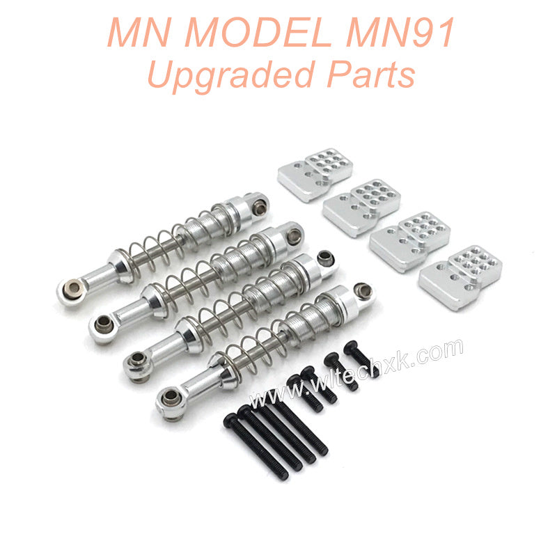 26-MNMODEL-MN91-rc-car-Upgrades-Parts-Metal-Shock-and-Seat-Silver