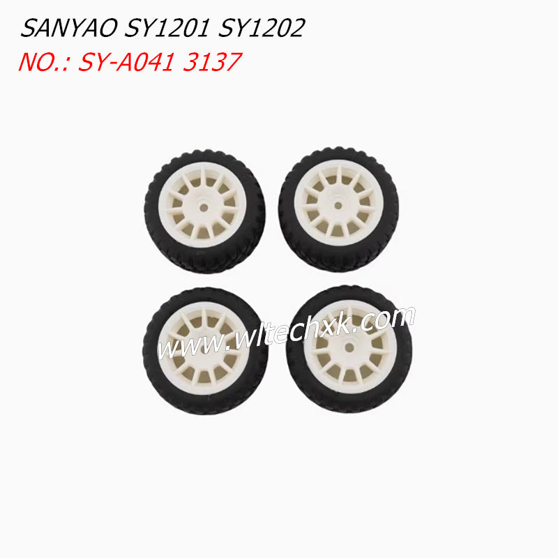 SANYAO SY1201 SY1202 Parts 70MM Tire White 4PCS SY-A041 3137