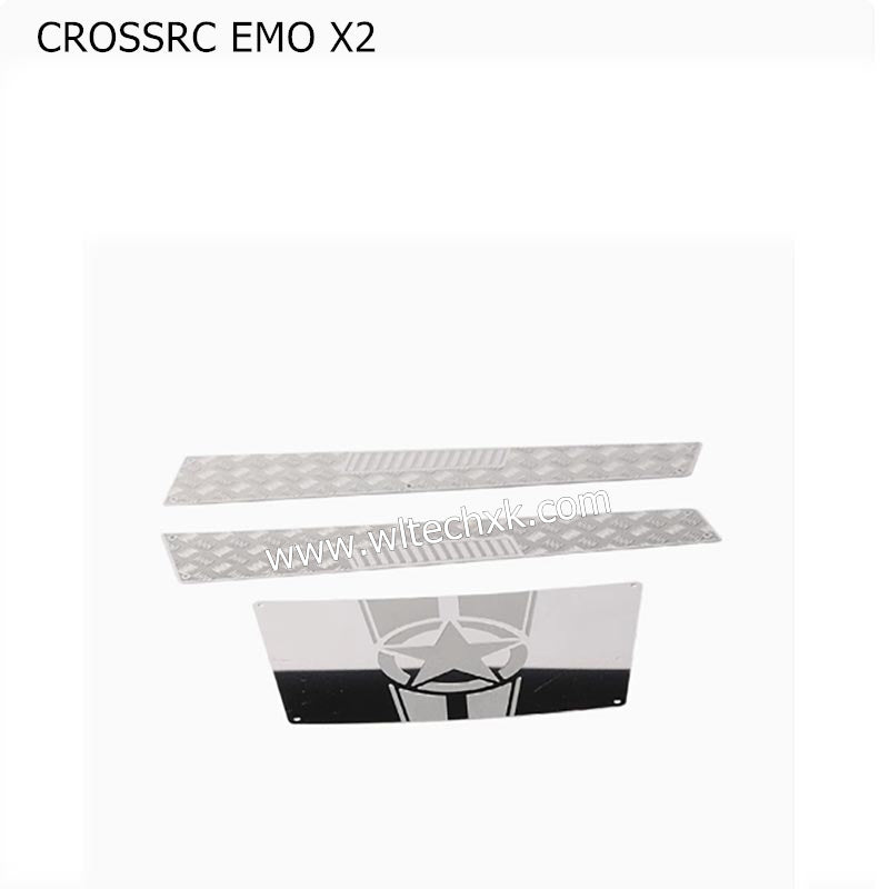 CROSSRC EMO X2 Parts Metal Anti Skid Plate Engine Hood Middle Decorative Piece SILVER