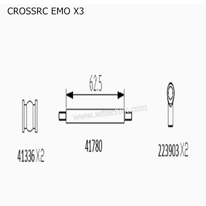 CROSSRC EMO X3 Parts Rear Stabilizer Bar (straight) CS-97401219