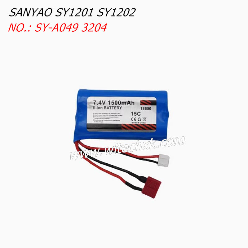 SANYAO SY1201 SY1202 Parts 7.4V 1500MAH Battery SY-A049 3204