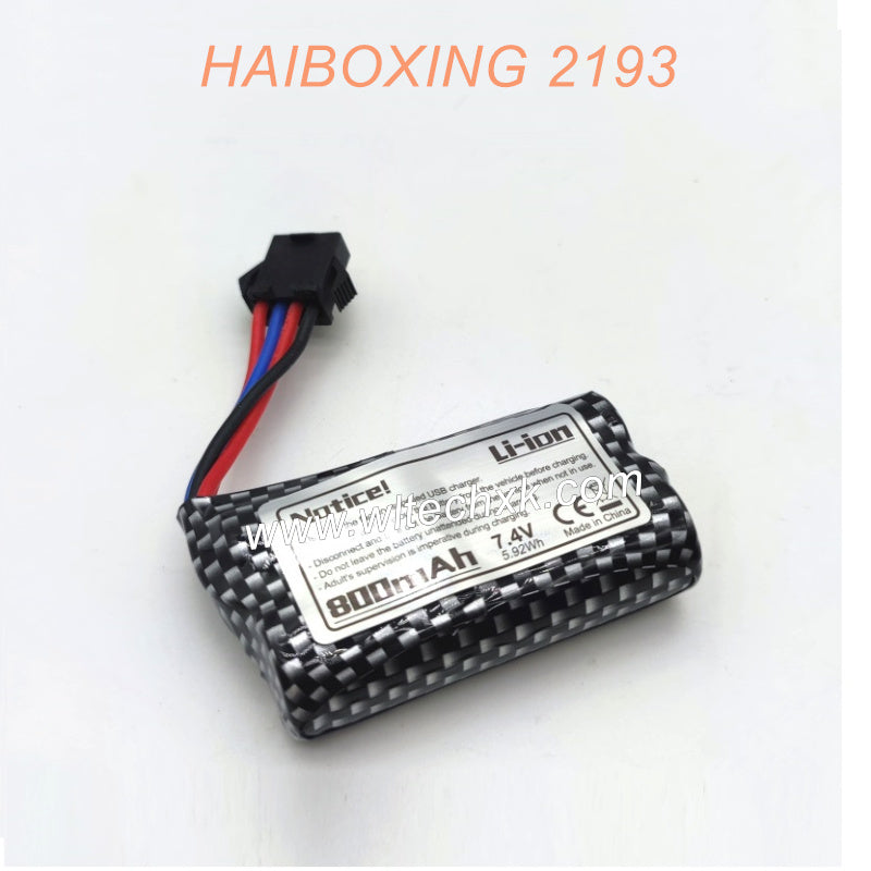 29029 Li-ion Battery Pack 7.4V 800mAh (4P-Plug) Parts For HAIBOXING 2193 Drift RC Car
