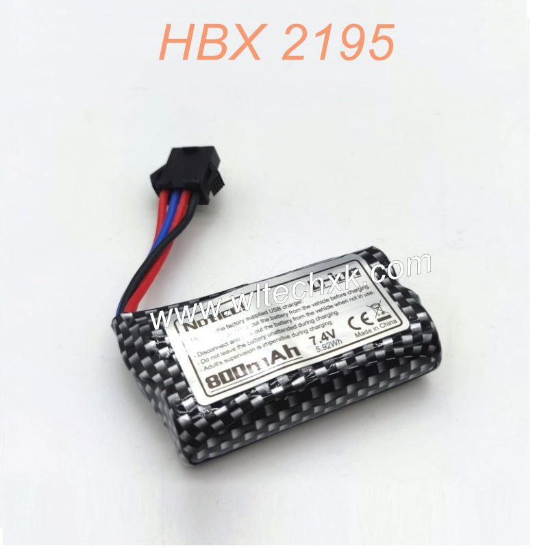 29029 Li-ion Battery Pack 7.4V 800mAh (4P-Plug) Parts For HBX 2195 RC Car