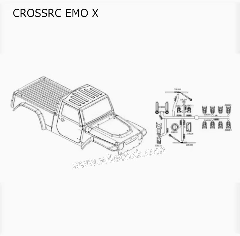 CROSSRC EMO X Parts Blister Transparent Car Shell CS-97401254