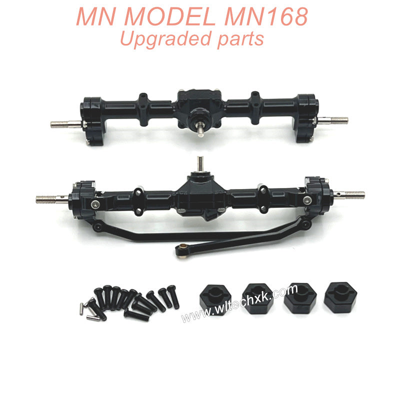 3-MN-Model-MN168-Upgrade-Metal-Front-And-Rear-Axle-Assembly-Black