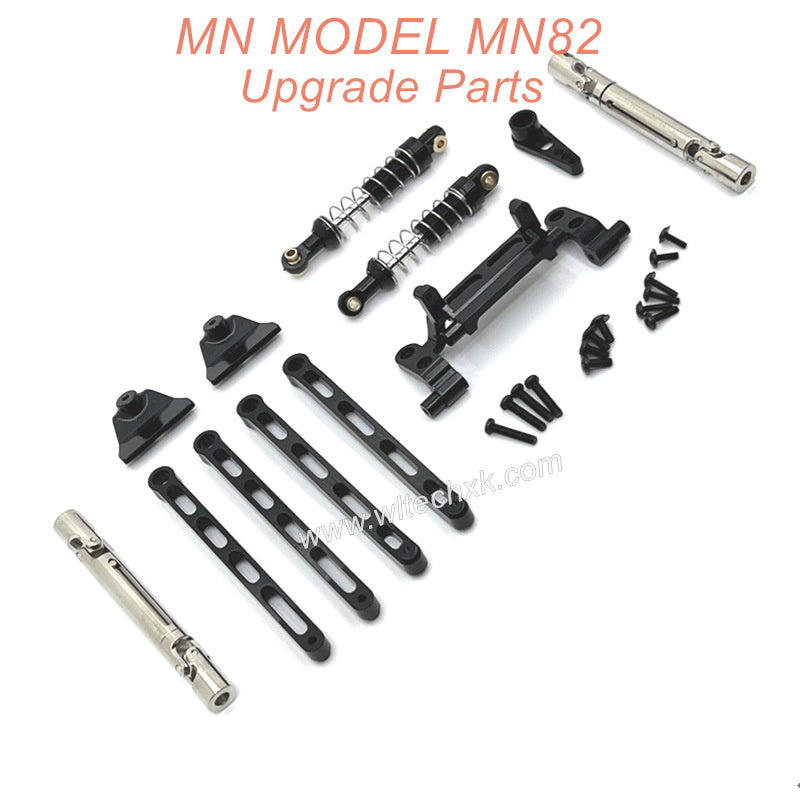 3-MN MODEL MN82 LC79 MN78 RC CAR Upgrade Parts Metal connect Rods and Shocks kit Black