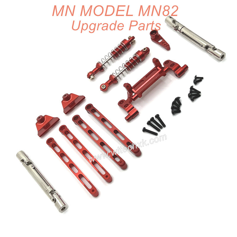 3-MN MODEL MN82 LC79 MN78 RC CAR Upgrade Parts Metal connect Rods and Shocks kit Red