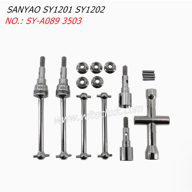 SANYAO SY1201 SY1202 Parts Front+Rear Metal Drive Shaft SY-A089 3503
