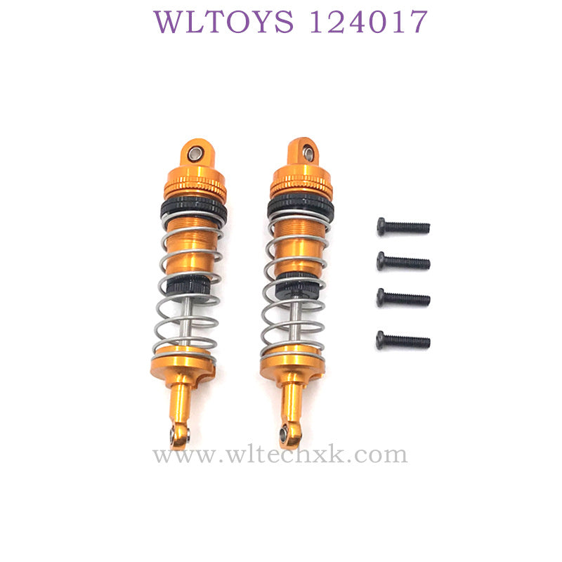 Upgrade Part of WLTOYS 124017 RC Car Metal Shock Absorbers gold