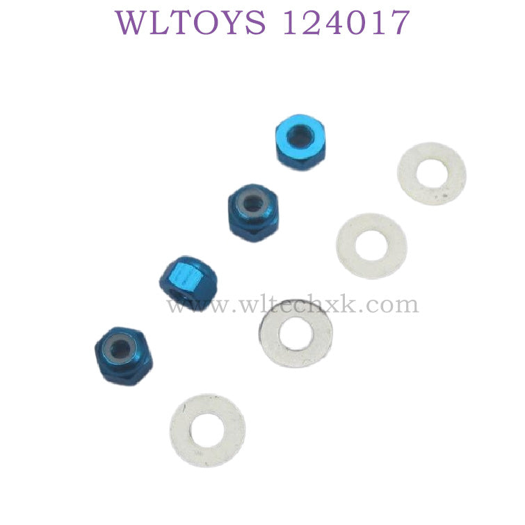 Upgrade Part of WLTOYS 124017 RC Car M3 Hex Nut blue