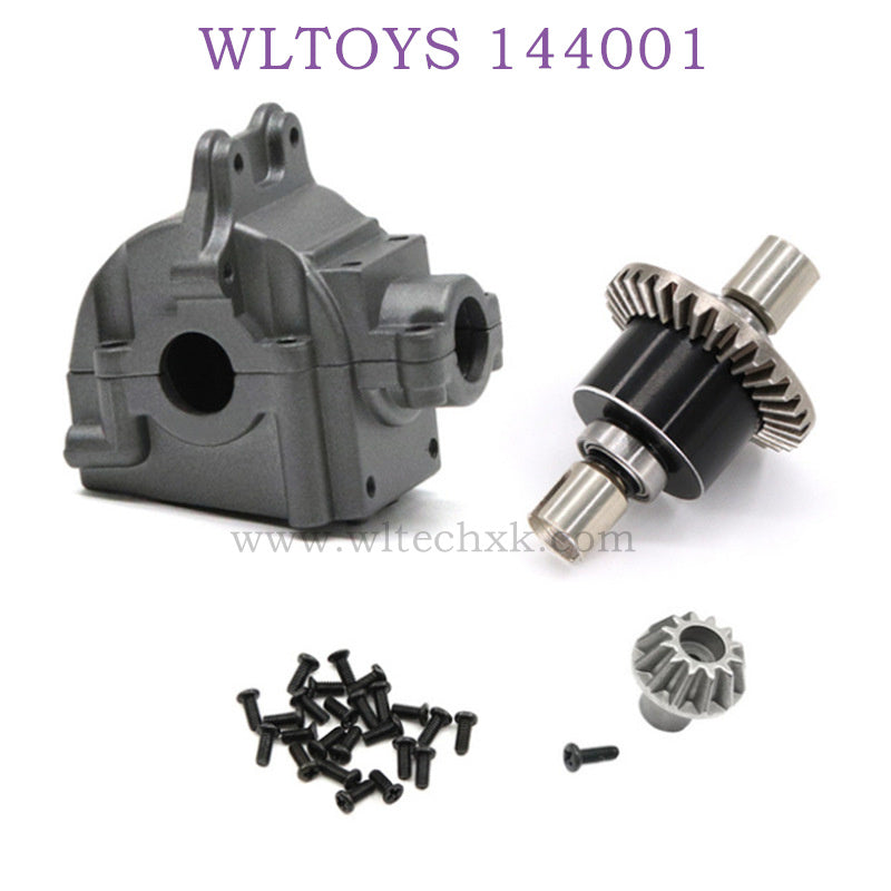 WLTOYS 144001 1/14 RC Car Upgrade parts Differential Assembly with Gearbox titanium