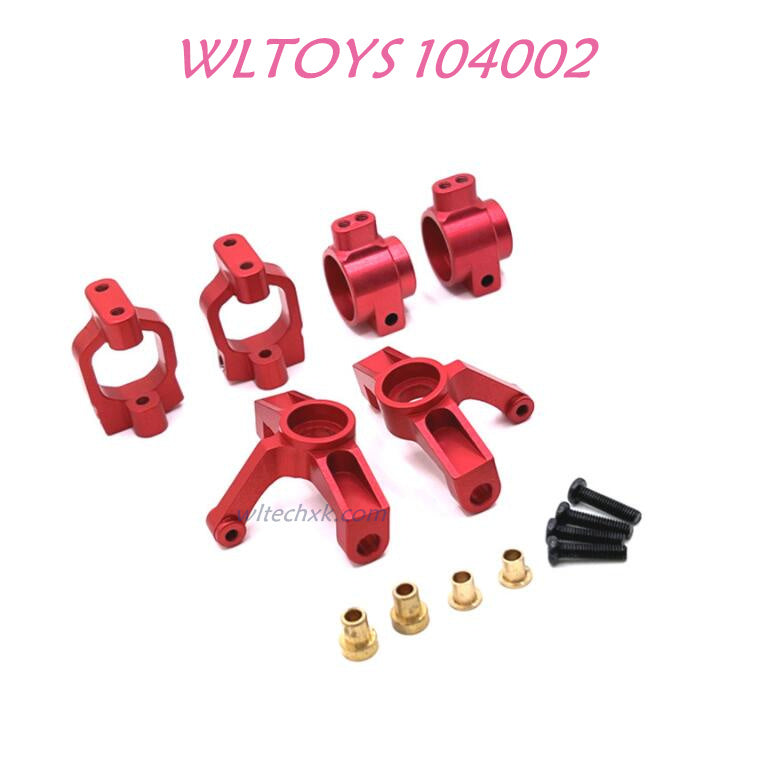 WLTOYS 104002 Front and Read Wheel Cup Upgrade 1/10 Brushless 60 km/h RC Car red