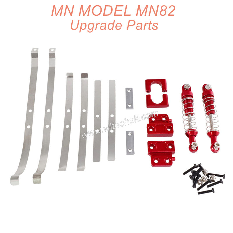 38-MN MODEL MN82 Upgrade Parts Metal Shock and Fixing seat Spring Red