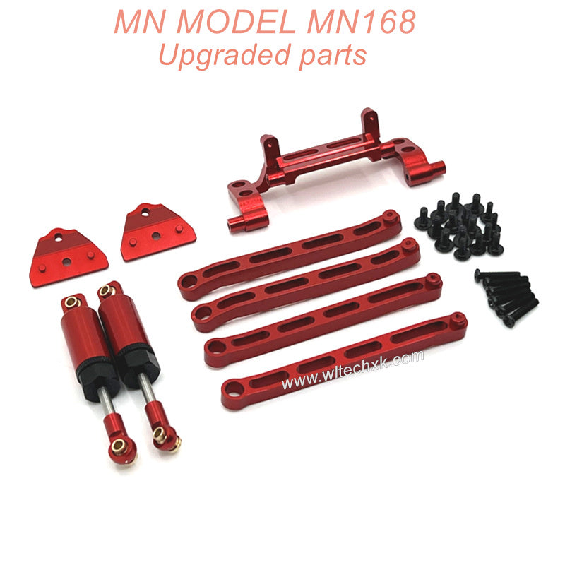 4-MN-Model-MN168-Upgrade-Metal-Shock-Car-Rod-Servo-Seat-Shock-Absorber-Bracket-Kit-Red