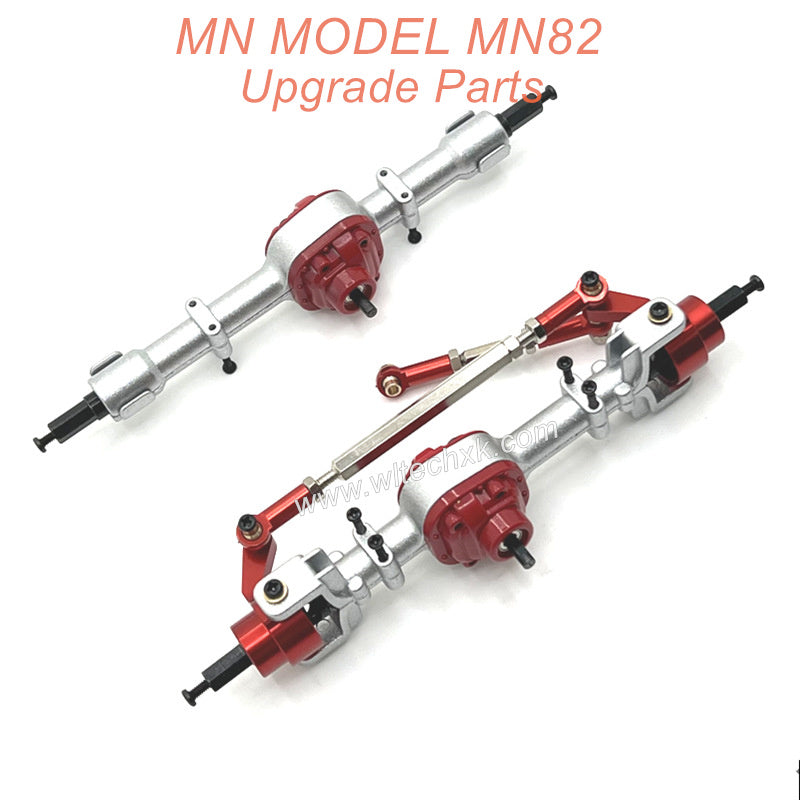 4-MN MODEL MN82 LC79 MN78 RC CAR Upgrade Parts Front and Rear Axle Assembly Red
