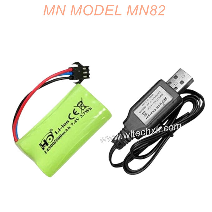 4-MN MODEL MN82 RC CAR Parts Battery and USB Charger