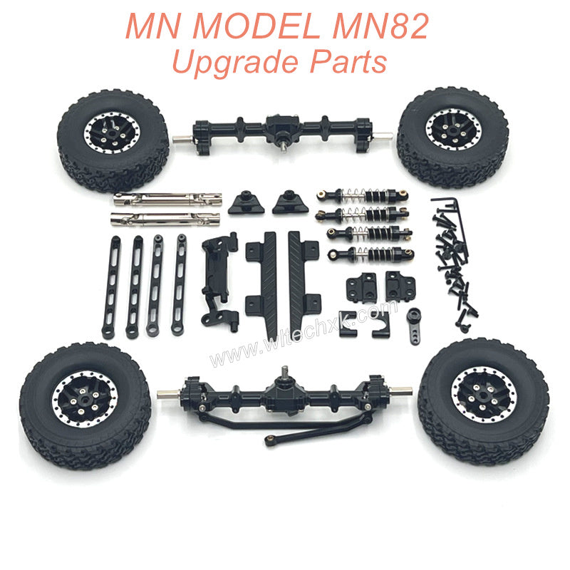 40-MN MODEL MN82 Upgrade Parts Shocks Transmittion Shaft Tires and Protect Plate Black