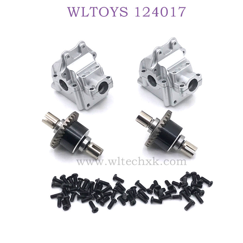 Upgrade Part of WLTOYS 124017 RC Car Metal Gearbox and differential silver