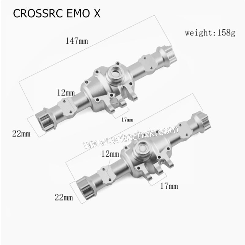 CROSSRC EMO X Parts Front and Rear Axle Housing (Silver Black Optional)