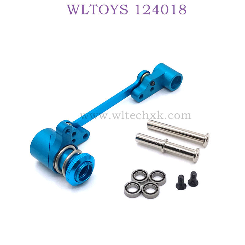 WLTOYS 124018 RC Car Upgrade parts Metal Steering Kit blue