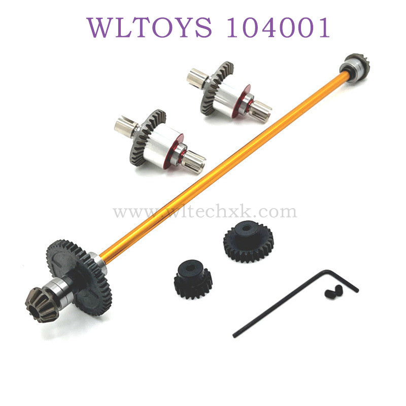 Upgrade parts of WLTOYS 124016 RC Car differential Gear and Big Gear gold