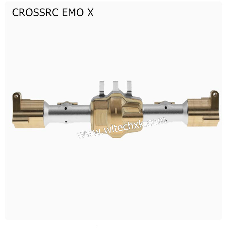 CROSSRC EMO X Parts Silver Rear Axle + Bridge Cover + Tie Rod Seat + C Seat