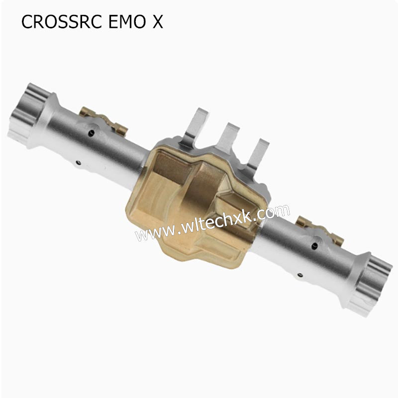 CROSSRC EMO X Parts Silver Rear Axle + Bridge Cover + Tie Rod Seat