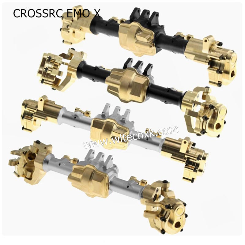 CROSSRC EMO X Parts Silver Front Axle + Bridge Cover + Tie Rod Seat + C Seat