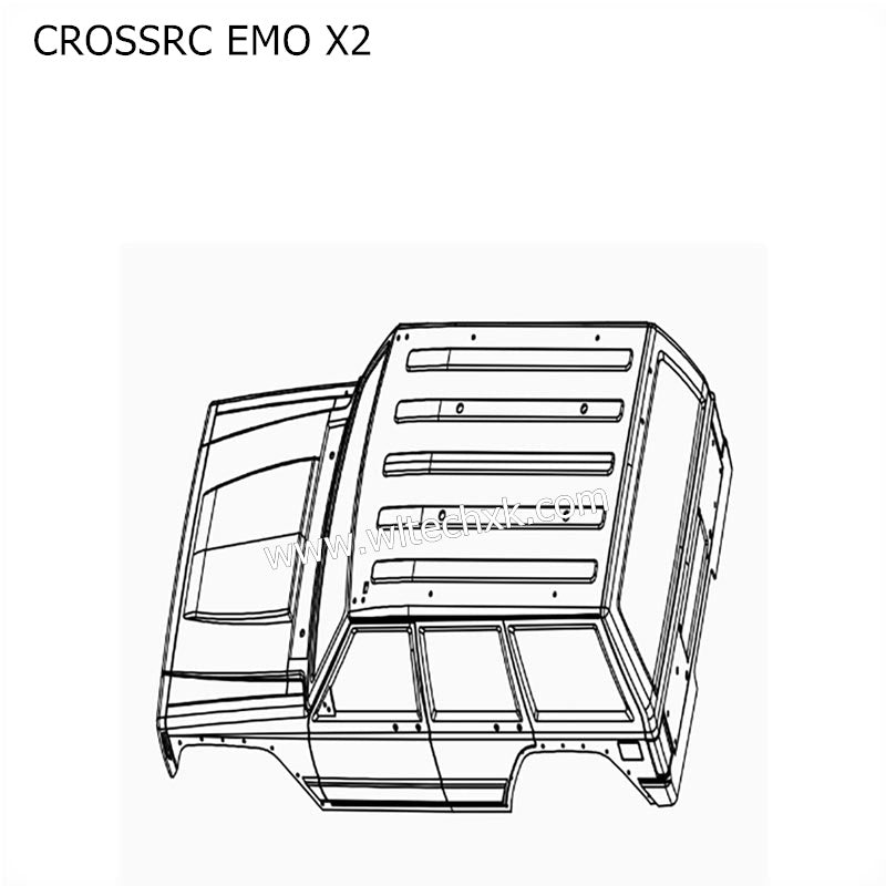 CROSSRC EMO X2 Parts Transparent Car Shell Parts Set CS-97401168-1