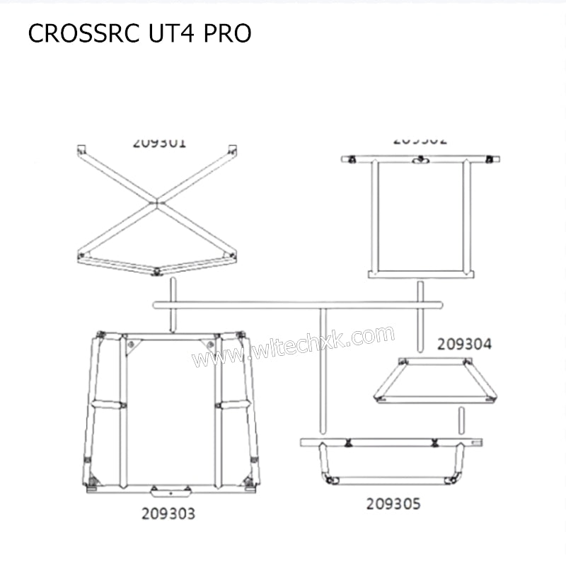 CROSSRC UT4 PRO Parts Pipe Frame Connection Assembly CS-97401309