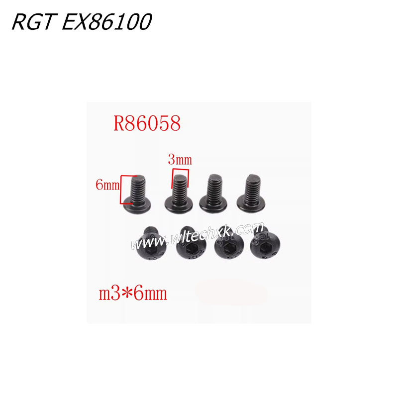 RGT EX86100 RC CAR Parts 3x6 Pan Head Screw 8pcs R86058