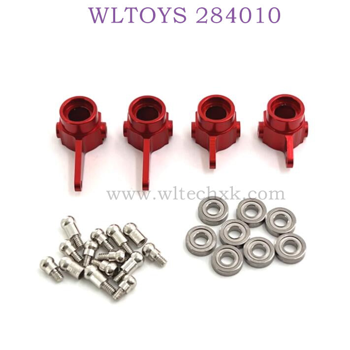 Upgrade parts of WLTOYS 284010 RC Car Front and Rear Wheel Cups red