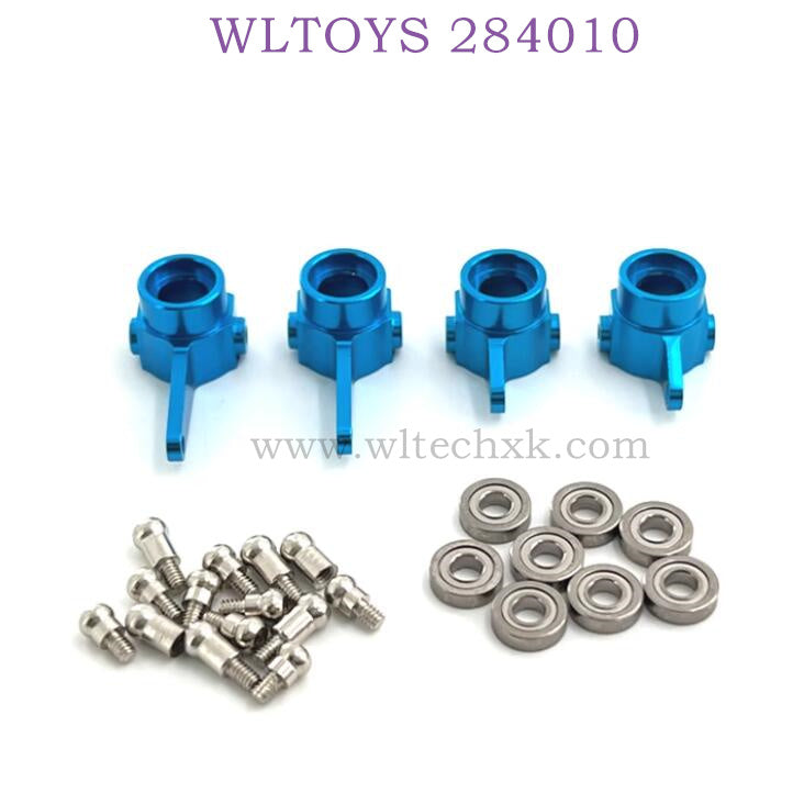 Upgrade parts of WLTOYS 284010 RC Car Front and Rear Wheel Cups blue