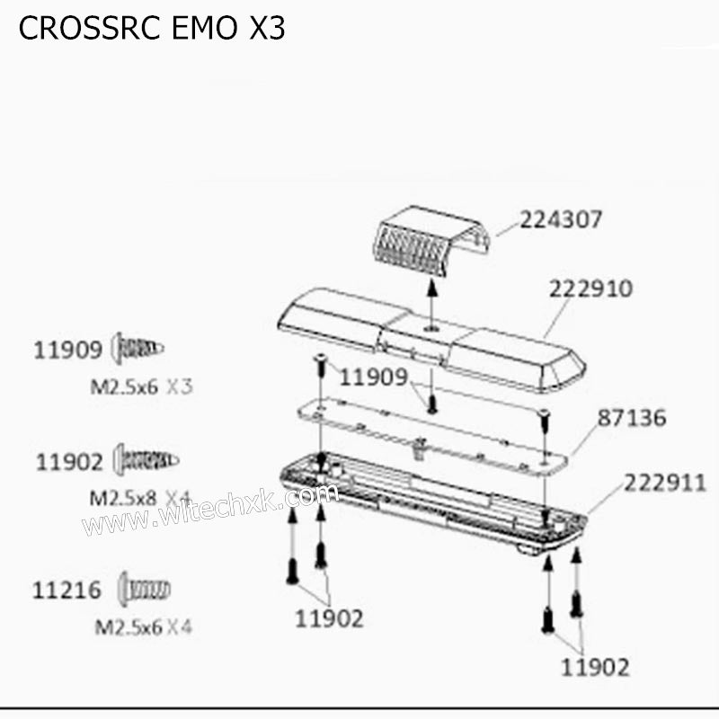 CROSSRC EMO X3 Parts Engineering Warning Top Light CS-97401193