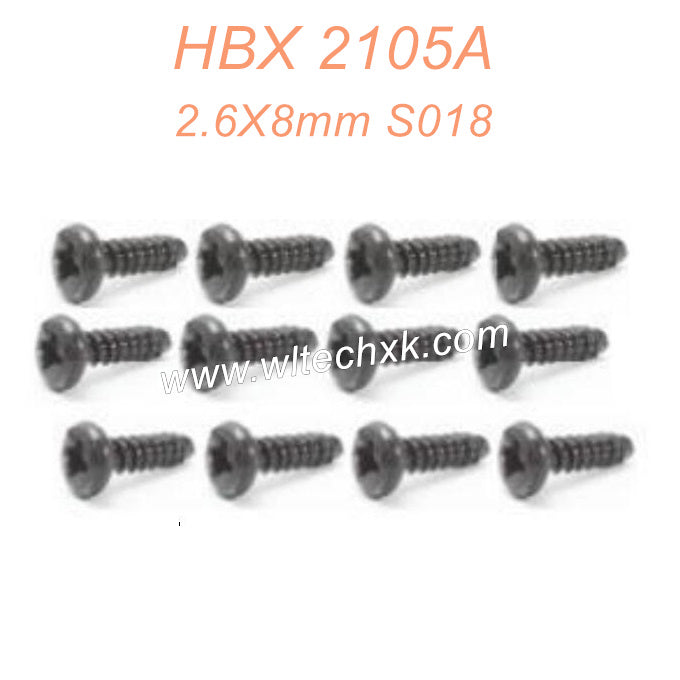 54-HAIBOXING 2105A T10 Parts Pan Head Self Tapping Screws PBHO2.6X8mm S018