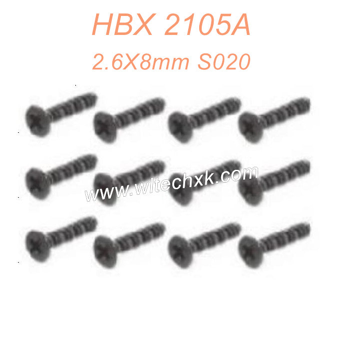 55-HAIBOXING 2105A T10 Parts Countersunk Self Tapping Screws KBHO2.6X8mm S020