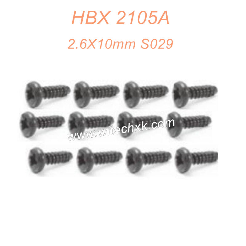 56-HAIBOXING 2105A T10 Parts Pan Head Self Tapping Screws  PBHO2.6X10mm S029