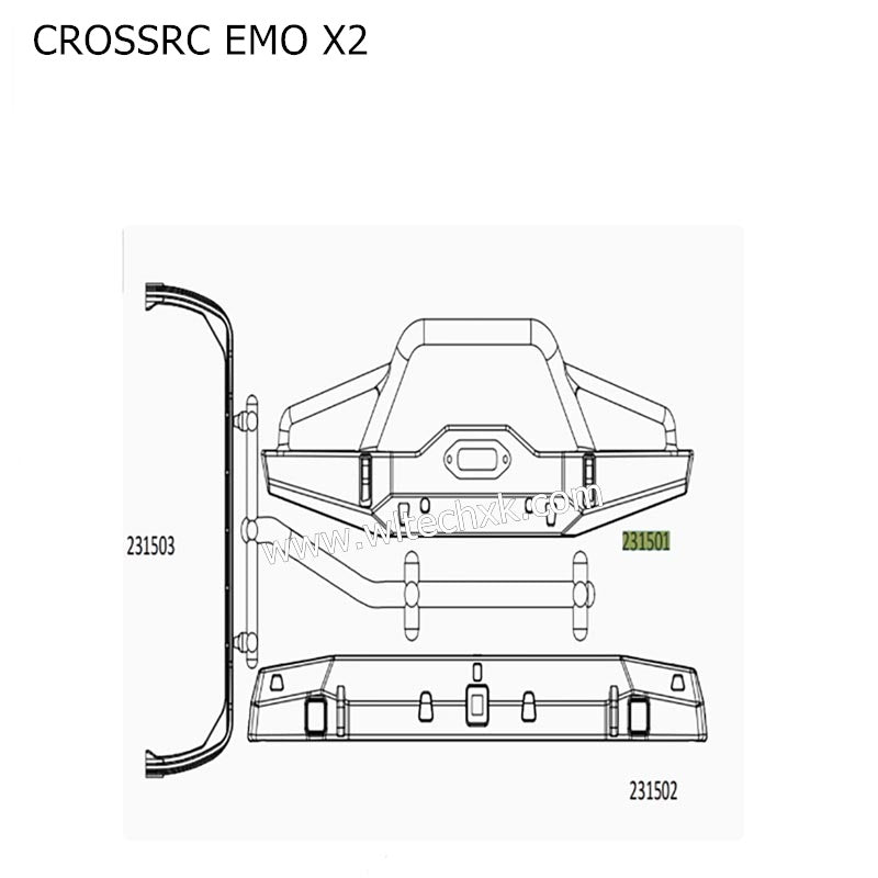 CROSSRC EMO X2 Parts Front and Rear Bumpers CS-97401145